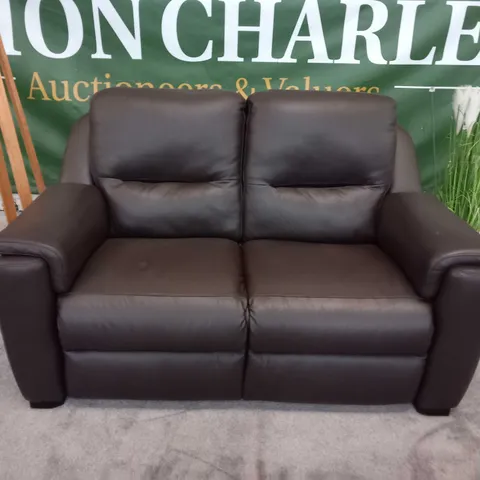 DESIGNER ITALIAN MADE AVOLA BROWN LEATHER LOVESEAT