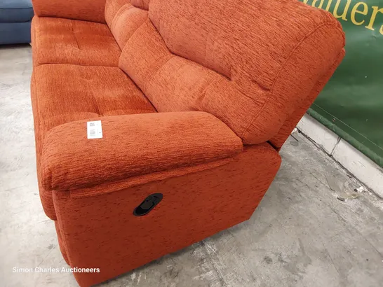 QUALITY BRITISH DESIGNER G PLAN STRATFORD MANUAL RECLINING THREE SEATER SOFA BOUCLE TERRACOTTA FABRIC 