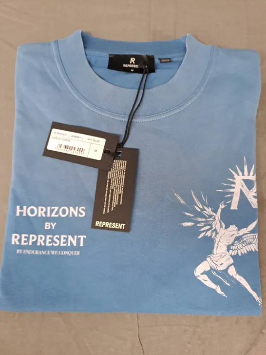 REPRESENT ICARUS T-SHIRT IN SKY BLUE SIZE MEDIUM