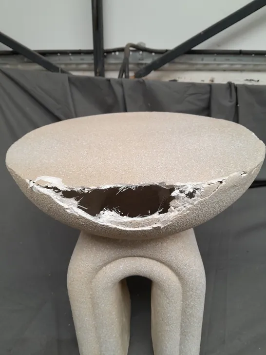 STONE EFFECT RAINBOW STYLE SIDE TABLE - COLLECTION ONLY