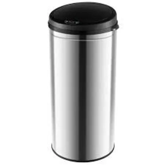 BOXED COSTWAY TOUCHLESS TRASH CAN WITH MOTION SENSOR CONTROL AND MANUAL CONTROL - SILVER