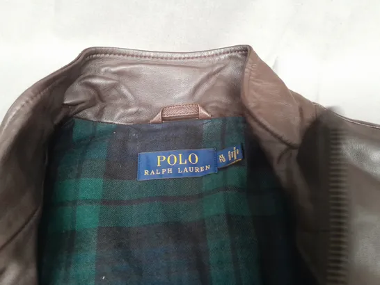 POLO RALPH LAUREN BROWN LEATHER JACKET - XL