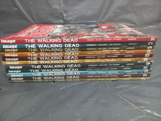 LOT OF 11 THE WALKING DEAD GRAPHIC NOVELS - VOLUMES 2/5/7/9/11/12/15/24/25/27/31