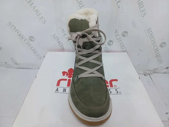 BOXED RIEKER WARM HIKING BOOTS, KHAKI - SIZE EU 42