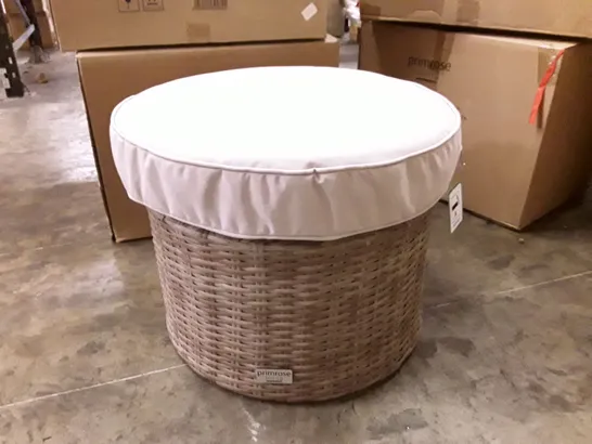 BOXED CIRCULAR FOOTSTOOL/TABLE - NATURAL 