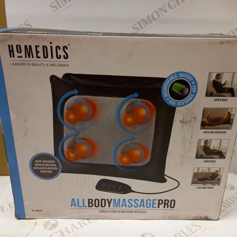 HOMEDICS ALL BODY MASSAGE PRO CORDLESS SHIATSU MASSAGER WITH HEAT