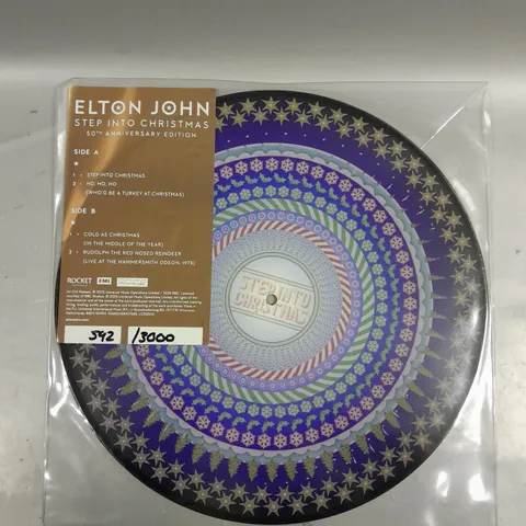 ELTON JOHN STEP INTO CHRISTMAS 50TH ANNIVERSARY VINYL - 592/3000