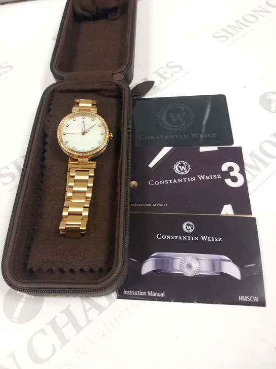 BOXED CONSTANTIN WEISZ ROSE GOLD EFFECT WRIST WATCH