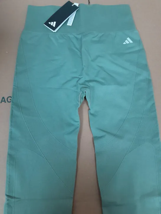 ADIDAS GREEN TRAINING LEGGINGS - SIZE MEDIUM