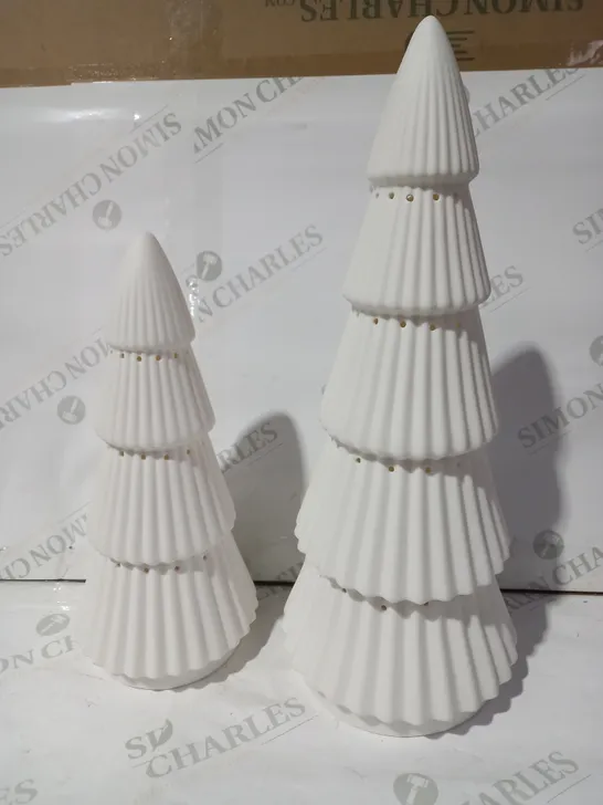 K BY KELLY HOPPEN SET OF 2 LARGE CERAMIC LIGHT UP ORNAMENTS