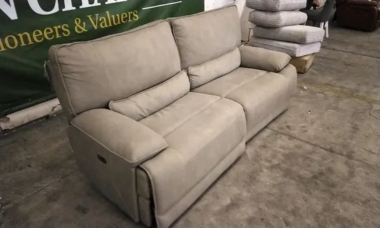 QUALITY DESIGNER 2 SEATER LIGHT GREY ELECTRIC RECLINER SOFA