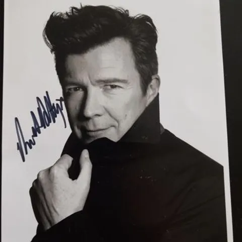 TWO ASSORTED SIGNED PICTURES OF RICK ASTLEY AND ALISON STEADMAN