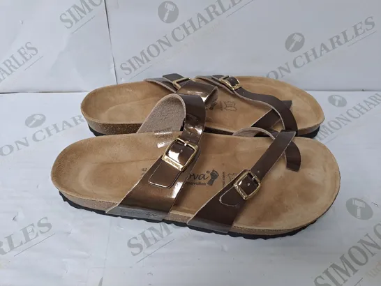 BROWN LEATHER STRAPS SANDALS 