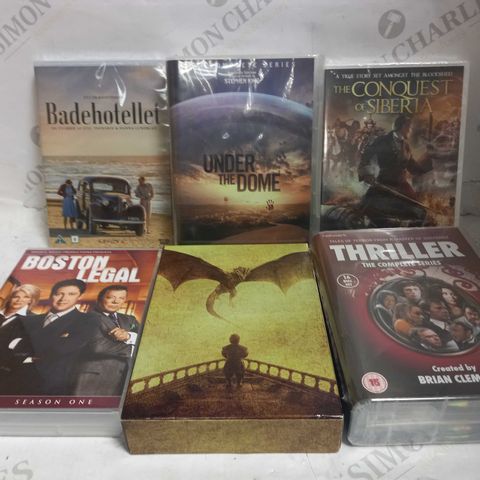 LOT OF APPROXIMATELY 22 ASSORTED DVDS, TO INCLUDE GAME OF THRONES, THRILLER, BOSTON LEGAL, ETC