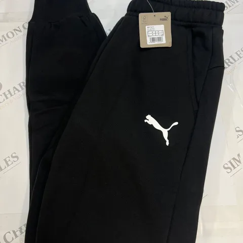 PUMA ESSENTIALS LOGO PANTS IN BLACK SIZE S