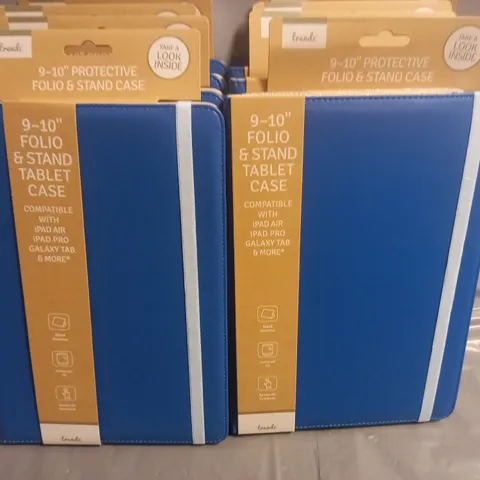 LOT OF 8 BRAND NEW TRENDZ 9-10" PROTECTIVE FOLIO & STAND CASES - BLUE