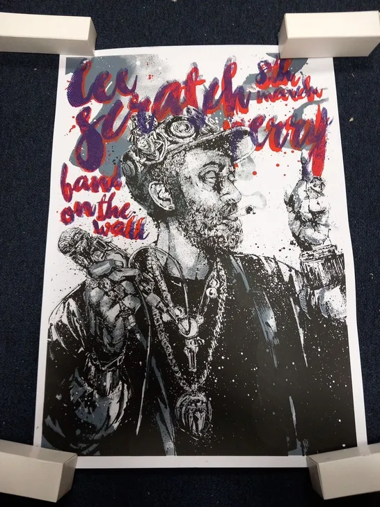 LEE SCRATCH PERRY 8TH MARCH BAND ON THE WALL GIG POSTER SIGNED #100/100