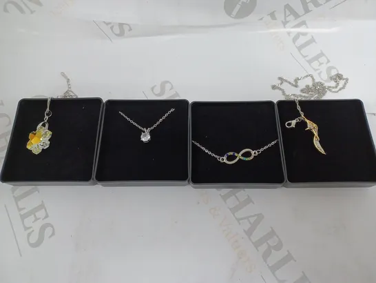 4 X BOXED CLEAR CRYSTAL JEWELLERY PRODUCTS IN VARIOUS DESIGNS 