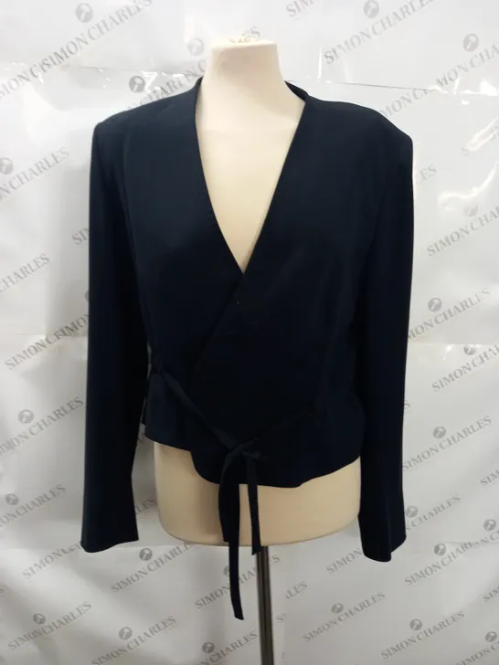 MAX MARA TIE FRONT CARDIGAN IN BLACK - UK 14