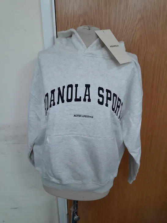 ADANOLA SPORT OVERSIZED HOODIE IN LIGHT GREY MELANGE SIZE XS