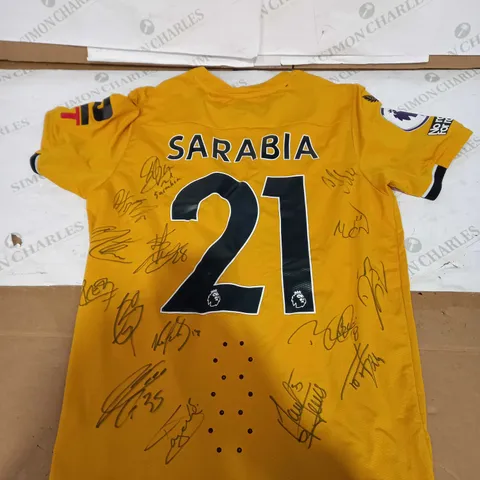 2022-23 WOLVES PRO HOME SHIRT SIGNED - UK SMALL