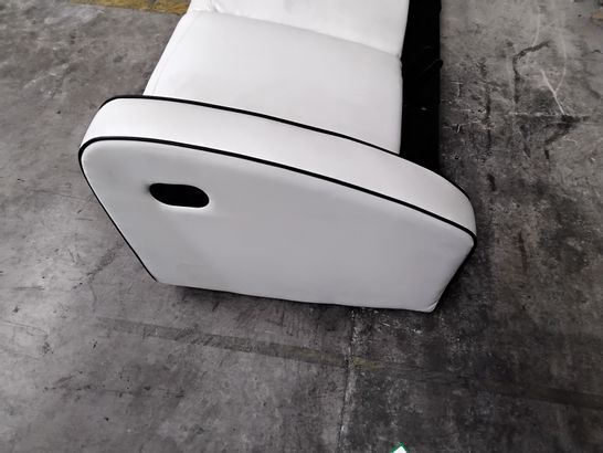 DESIGNER WHITE 3-SEATER MANUALLY RECLINING SOFA - NO BACKS