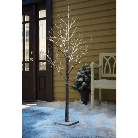 BOXED SNOW EFFECT SPRUCE ARTIFICIAL CHRISTMAS TREE WITH LIGHTS 