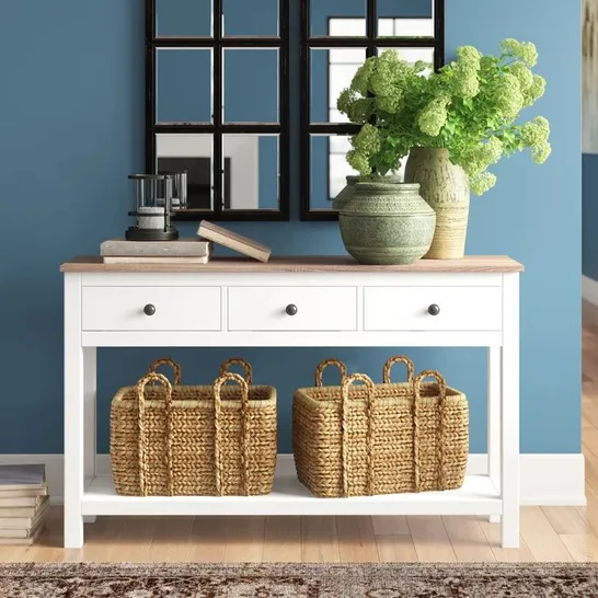 GWEN 3 DRAWER CONSOLE TABLE COLOUR: WHITE