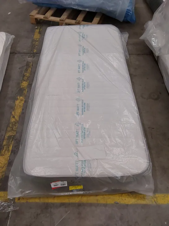 QUALITY BAGGED 3FT SINGLE HYBRID FIBRE FOAM OPEN COIL MATTRESS 