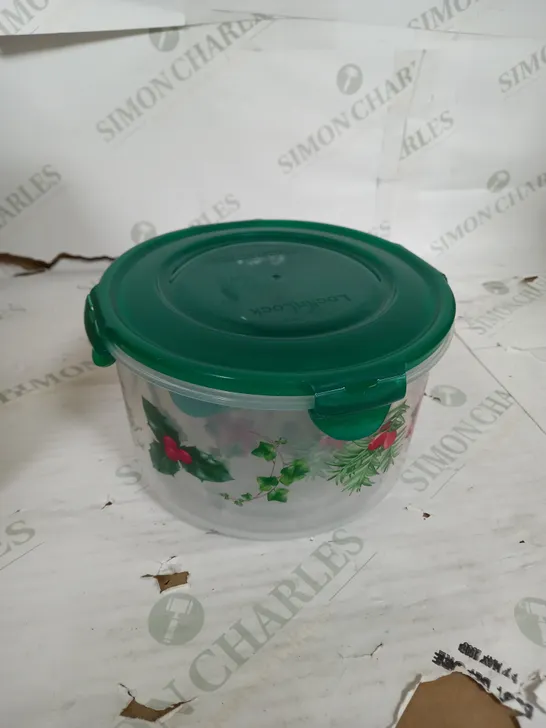 SET OF 4 LOCKNLOCK CHRISTMAS PLASTIC STORAGE BOXES 