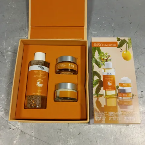 BOXED REN CLEAN SKINCARE RADIANCE GENTLE GLOW HEROES SET