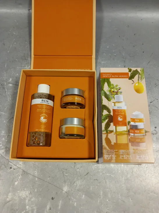 BOXED REN CLEAN SKINCARE RADIANCE GENTLE GLOW HEROES SET