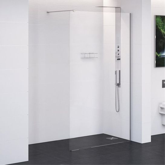 BOXED TRINITY PREMIUM 250MM WETROOM RETURN GLASS WITH SINGLE SIDE EASY CLEAN 250X2000MM