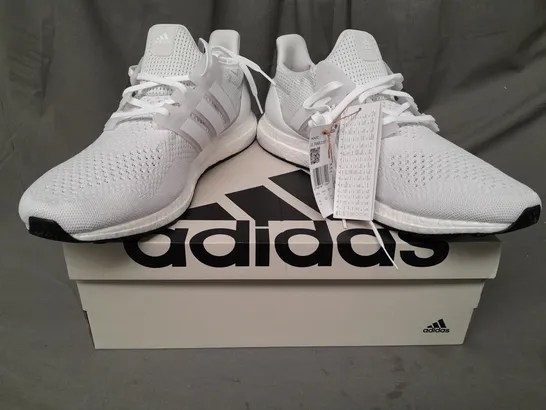 BOXED PAIR OF ADIDAS ULTRABOOST 1.0 SHOES IN WHITE UK SIZE 14.5