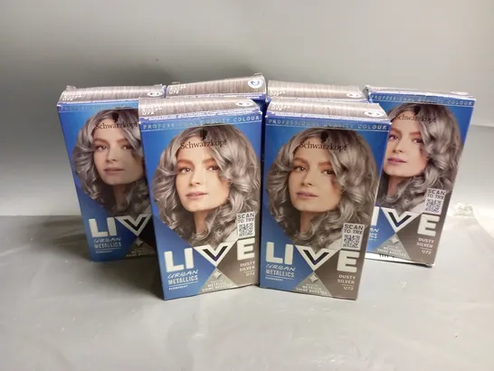 6 BOXED SHWARZKOPF LIVE URBAN METALLICS HAIR COLOUR DUST SILVER 