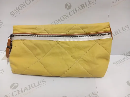 LANVIN PARIS YELLOW SOFT LEATHER TOILETRIES BAG