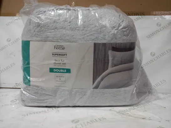 BRAND NEW SUPERSOFT FAUX FUR DUVET SET WITH 2 PILLOWCASES - DOUBLE