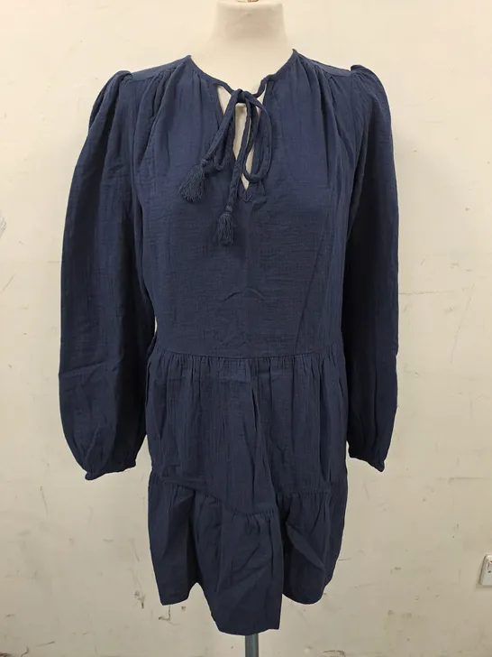 BODEN NAVY LONG SLEEVE DRESS - UK 12R