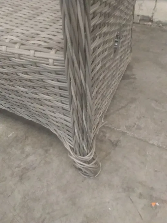 RATTAN EFFECT 2 SEATER GARDEN CHAIR GREY