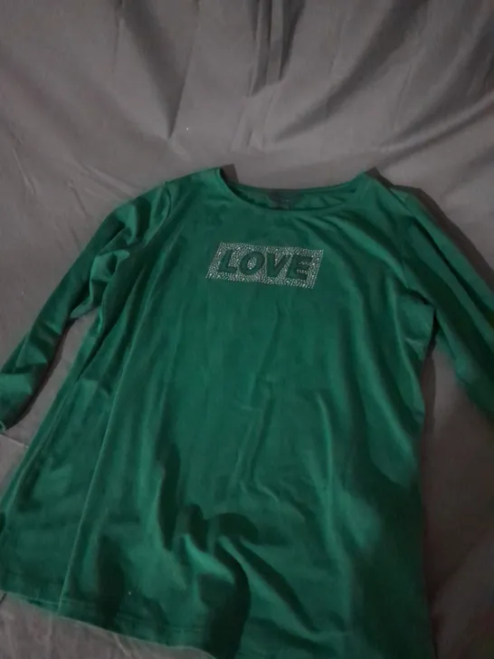 RUTH LANGSFORD LOVE TOP IN EMERALD SIZE M