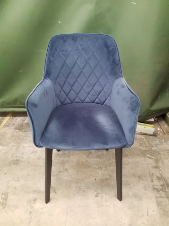 BLUE FABRIC DINING CHAIR