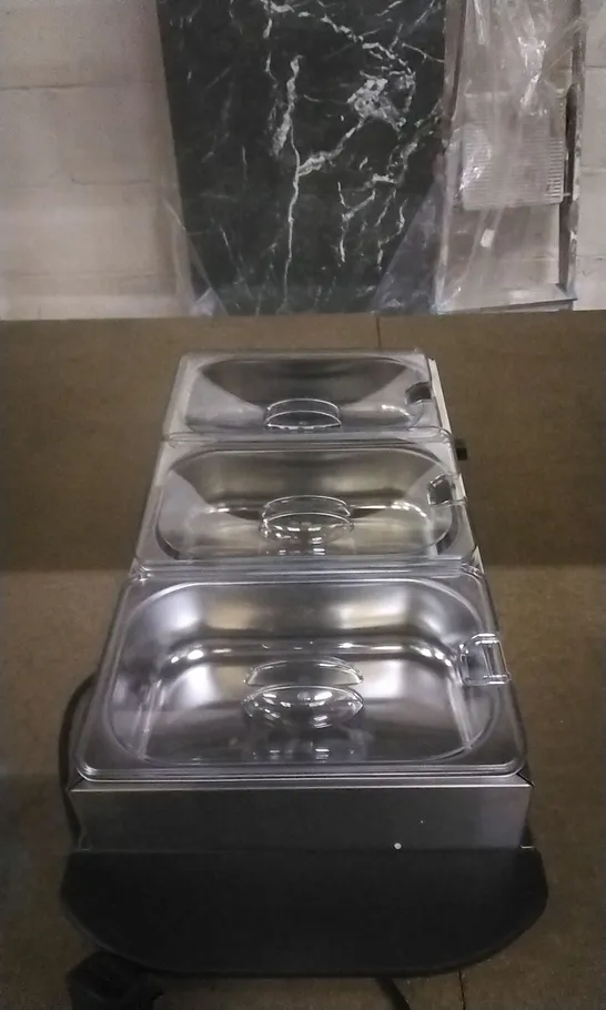 BOXED TOWER 3 TRAY BUFFET SERVER & PLATE WARMER 