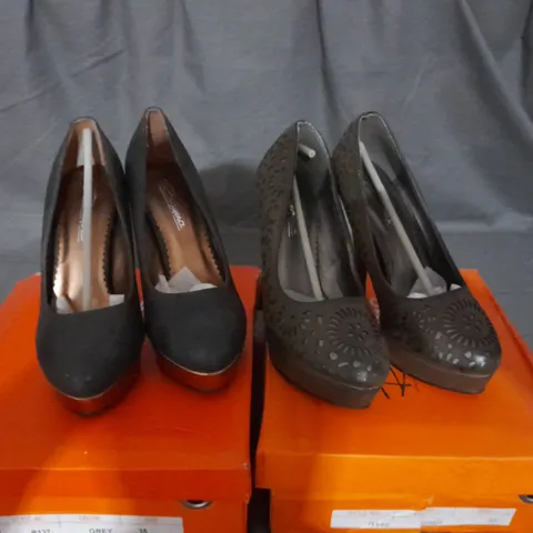 APPROXIMATELY 10 BOXED PAIR OF ROAYENA GREY HIGH HEELED SHOES IN VARIOUS STYLES AND SIZES TO INCLUDE SIZE 35EU 