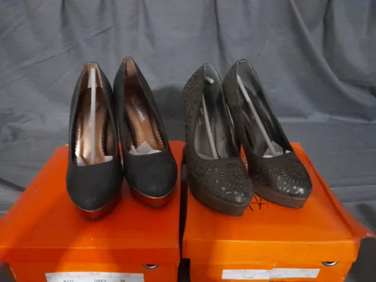 APPROXIMATELY 10 BOXED PAIR OF ROAYENA GREY HIGH HEELED SHOES IN VARIOUS STYLES AND SIZES TO INCLUDE SIZE 35EU 