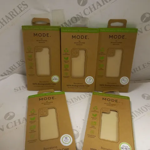 BOX OF 5 BARCELONA 100% BIODEGRADEABLE PHONE CASES FOR VARIOUS IPHONES