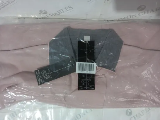 MARLA WYNNE DOUBLE FACE PONCHO WITH POCKETS IN PINK/GREY - SIZE XL/1X