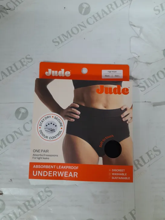 JUDE ABSORBANTLEAKPROOF UNDERWEAR HIGH WAIST IN BLACK SIZE L