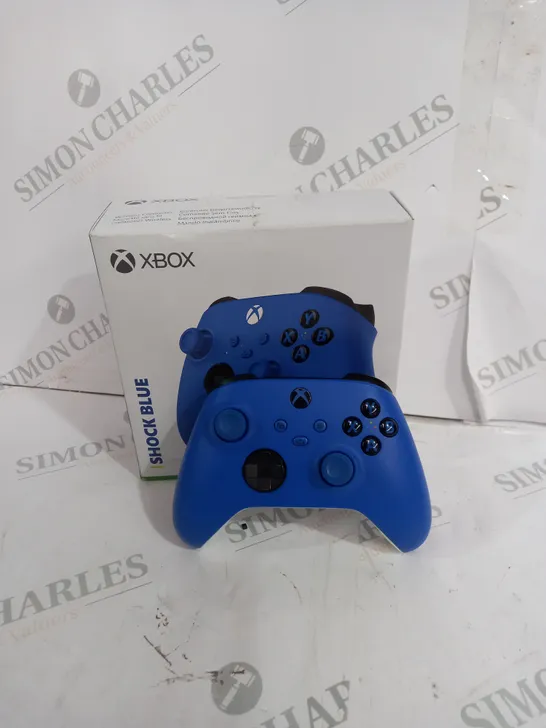 BOXED XBOX SHOCK BLUE CONTROLLER 