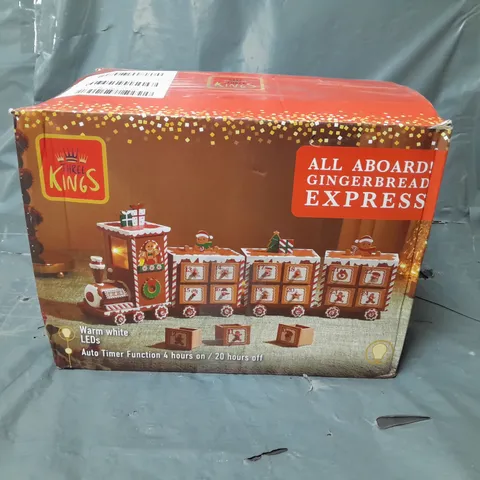 THREE KINGS GINGERBREAD TRAIN LIGHT UP ADVENT CALENDAR