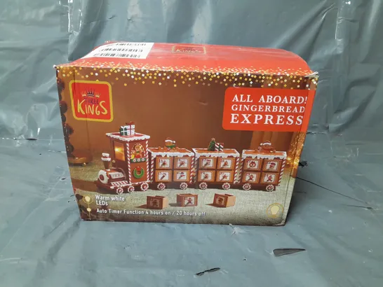 THREE KINGS GINGERBREAD TRAIN LIGHT UP ADVENT CALENDAR RRP £29.99